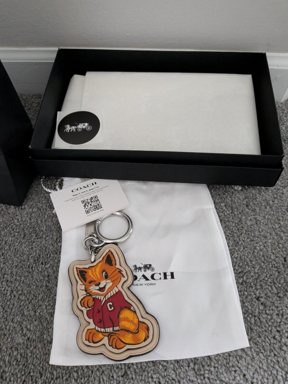 NWT Coach Harajuku Cat Street Cat Keychain Bag Charm Japan Exclusive - Picture 7 of 7